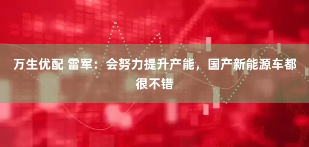 万生优配 雷军：会努力提升产能，国产新能源车都很不错